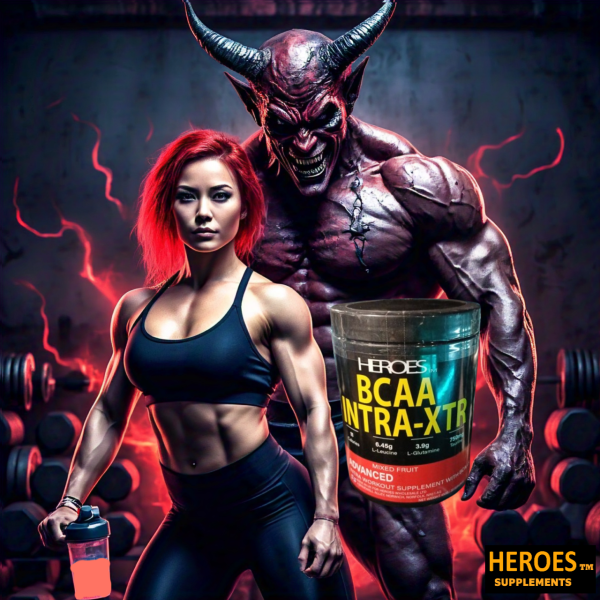 Mixed Fruit BCAA intra-energy drink, Heroes BCAA Intra-XTR, designed for enhanced performance and recovery.