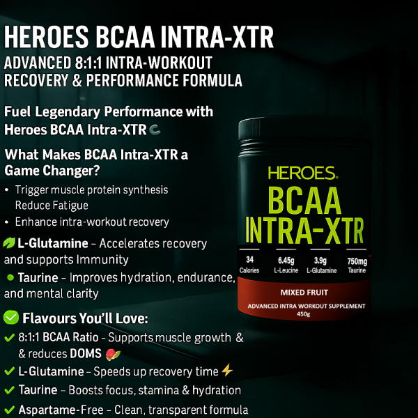 Heroes BCAA Intra-XTR | Advanced 8:1:1 Intra-Workout Recovery & Performance Formula