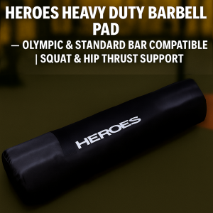 Heroes Heavy Duty Barbell Pad for Olympic and Standard Bars – Thick Foam Squat and Hip Thrust Support Pad for Weightlifting and Gym Training