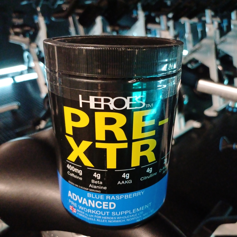 Heroes PRE-XTR Pre Workout Blue Raspberry Flavour