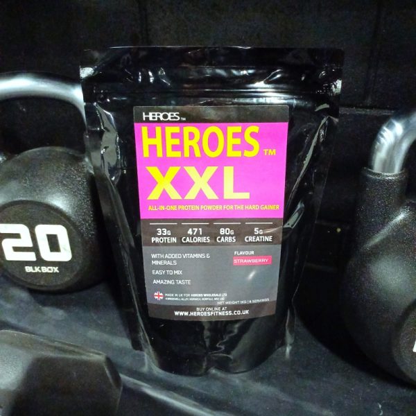 Heroes All In One Protein Creatine Mass Gainer Supplement Strawberry Flavour