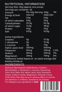 crea-strong nutritional information
