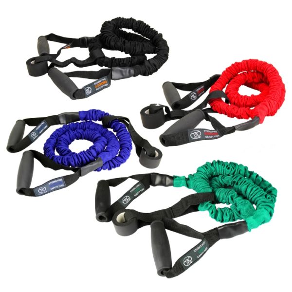 Resistance trainers with handles for exercise band workouts