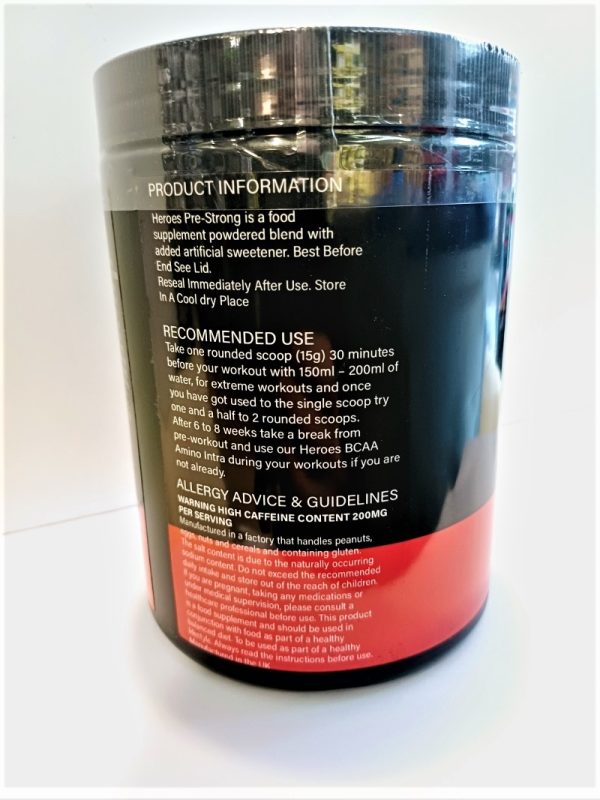 Pre-Workout Strawberry Lime Flavour Product Information