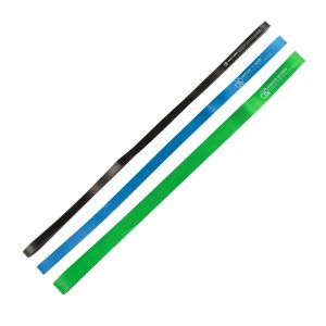 Set of 3 power loop bands in 3 colours, black, light blue and green