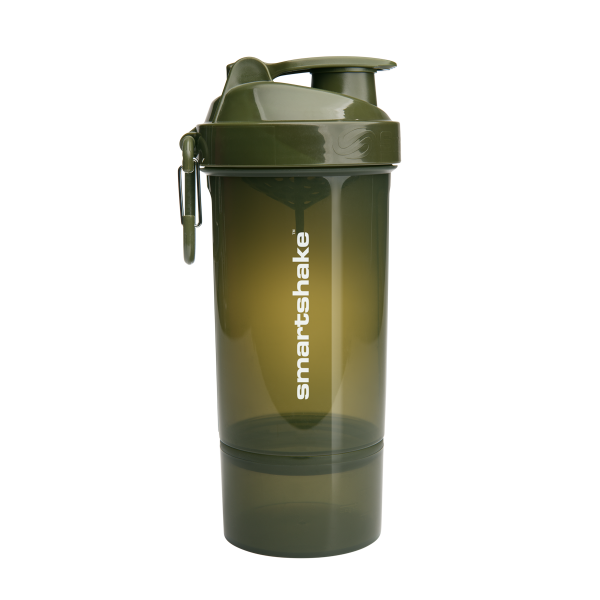 Smartshake Protein Shaker army green with grill and extra compartment