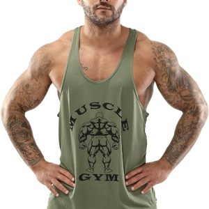 Muscle Gym Stringer Vest Green
