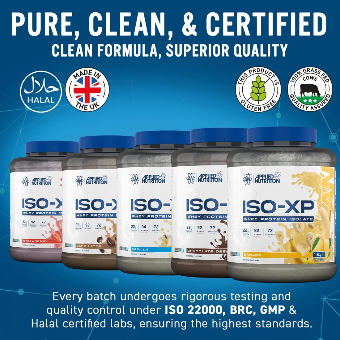 Applied Nutrition ISO-XP Superior Whey Protein Isolate, Pure, Clean and Certified.