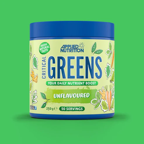 Applied Nutrition Critical Greens Powder Unflavoured Tub Front 50 Servings