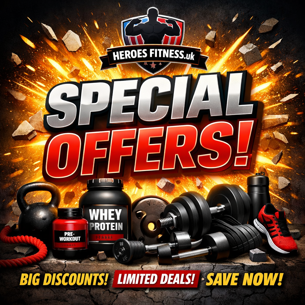 Heroes Fitness UK special offers on gym accessories and supplements