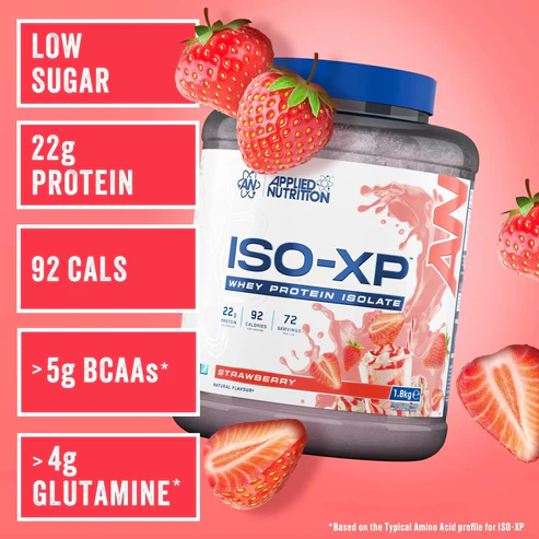 iso-xp whey isolate 1.8kg high protein low sugar formula strawberry flavour