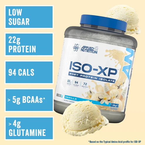 iso-xp whey isolate 1.8kg high protein low sugar formula vanilla flavour