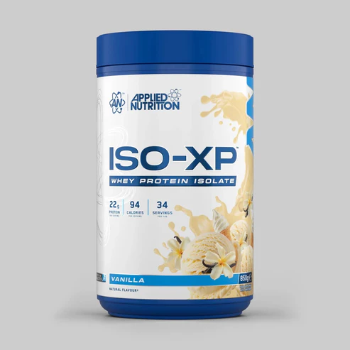 iso-xp whey isolate 850g high protein low sugar formula vanilla flavour