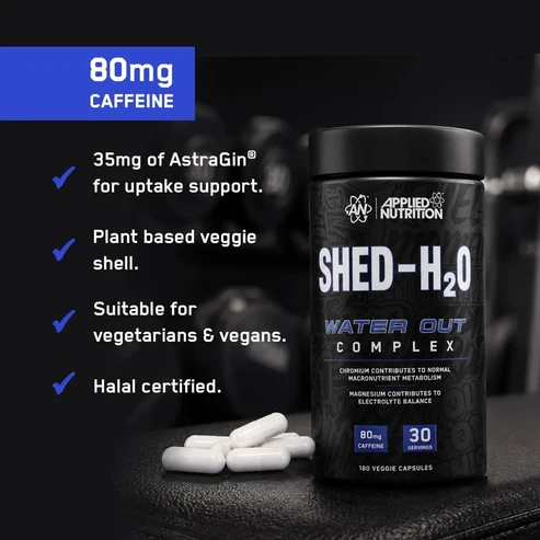 Applied Nutrition Shed-H2O Water Out Complex Capsules 180 count for fitness and water balance support