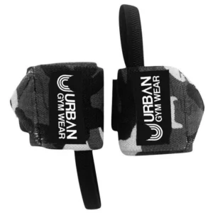 Urban Gym Wear gym wrist wraps in black and Urban Camo